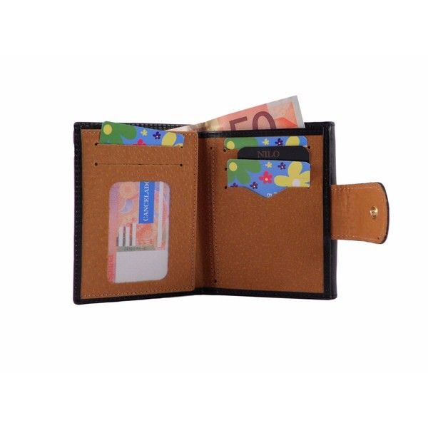 Billetero pequeño en piel juvenil con flores - Imagen 3