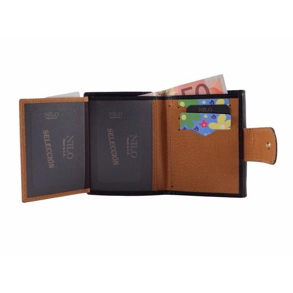 Billetero pequeño en piel juvenil con flores - Imagen 4