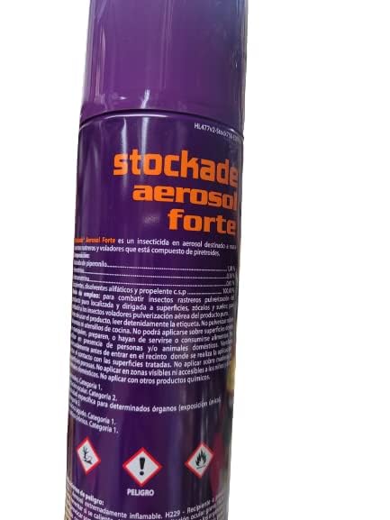 Stockade aerosol forte 750ml - Huvepharma. Insecticida piretroide para insectos voladores y rastreros. Largo alcance. - Imagen 2