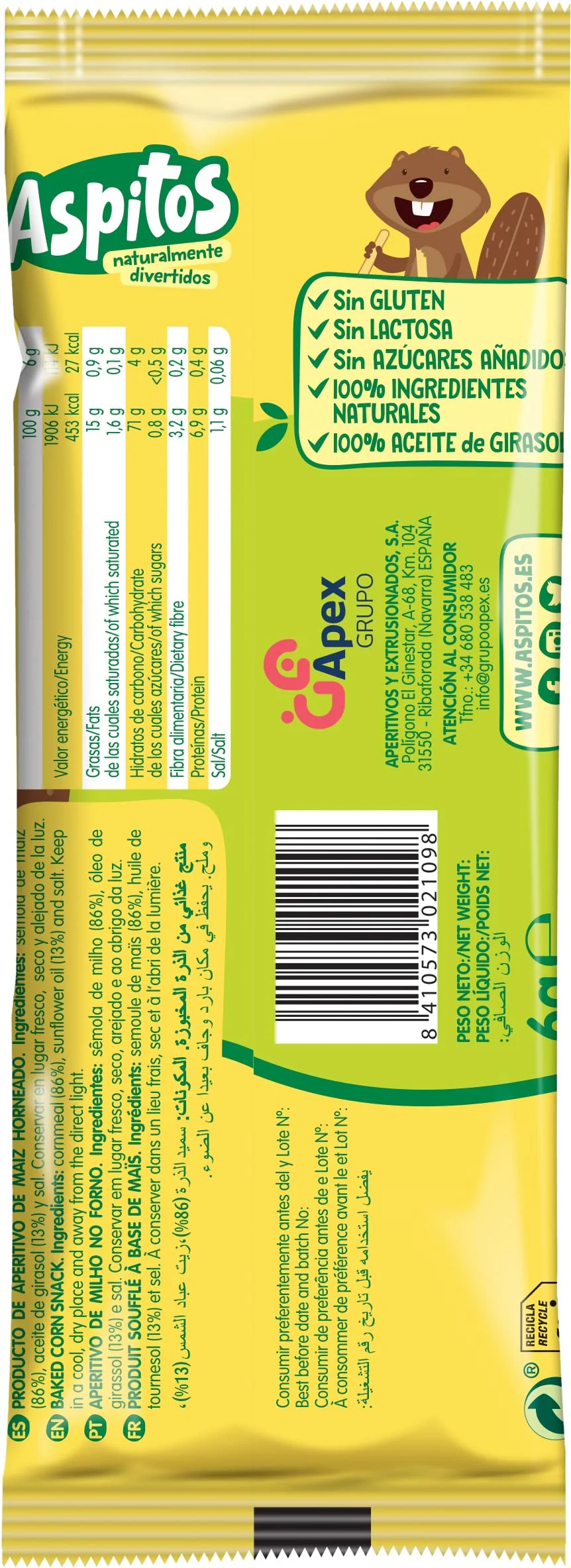 Packs Aspitos. Snack de maíz inflado. Varios sabores y productos. - Imagen 2