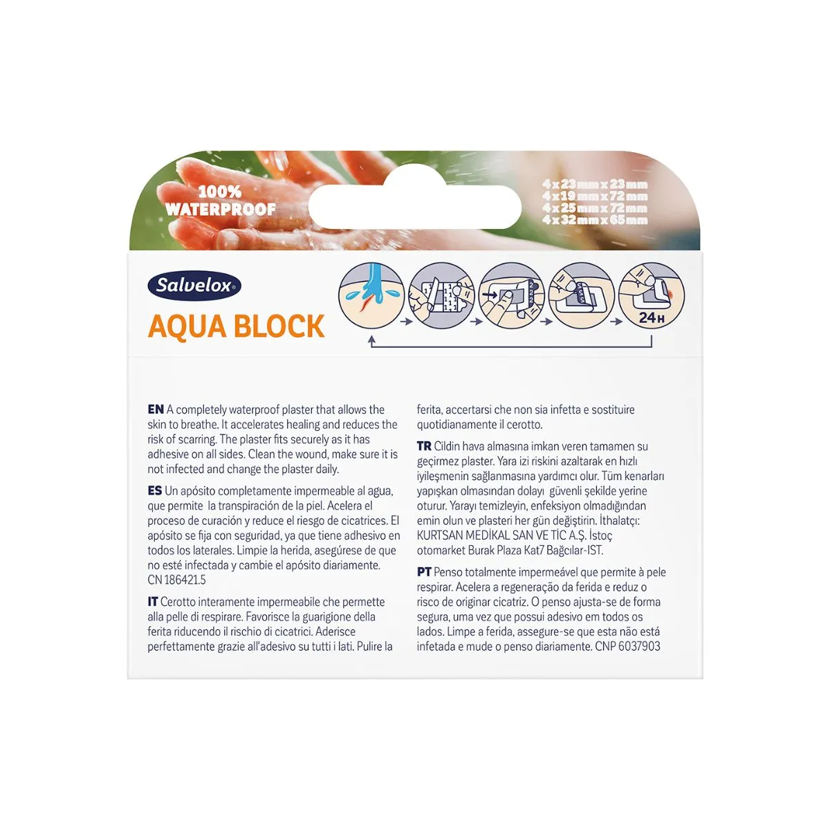 SALVELOX AQUA BLOCK Apósito Adhesivo 16 apósitos - Imagen 2